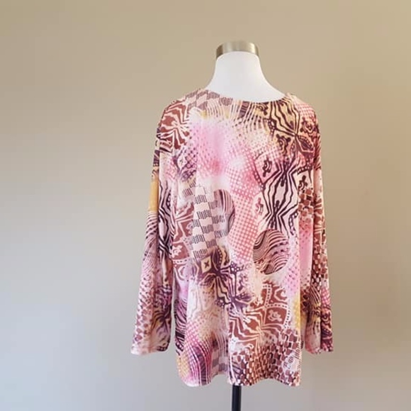 Pullover Top Pamela McCoy Pink Shades Long Sleeved - Picture 6 of 7